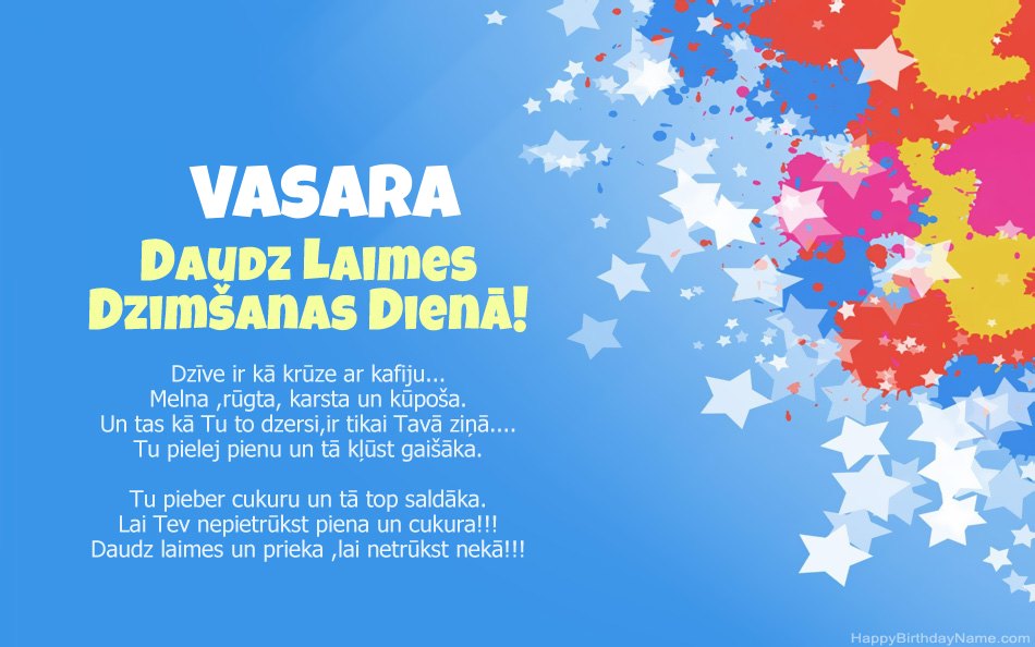 Apsveicam ar Vasara dzimšanas dienu