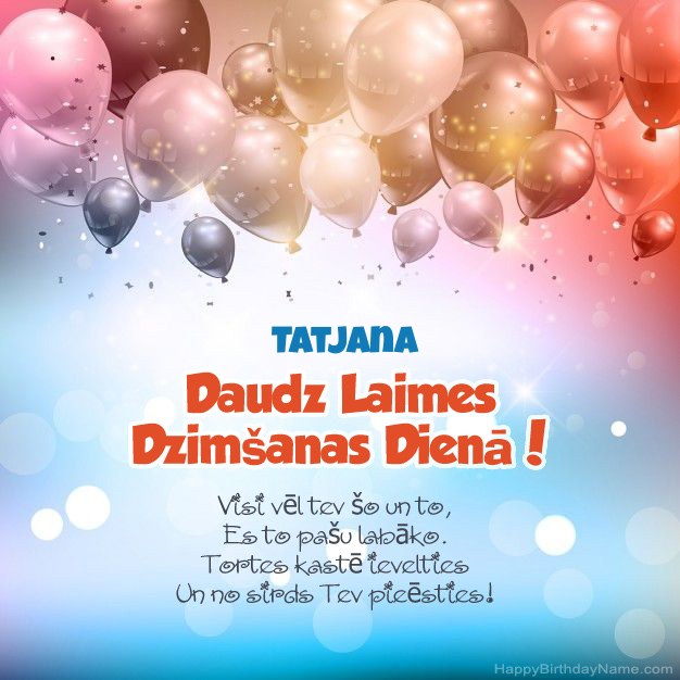 Dzejoļi dzimšanas dienā vietnei Tatjana