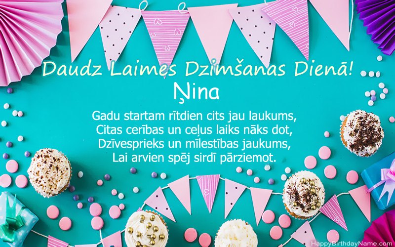 Daudz laimes dzimšanas dienā Ņina, skaisti attēli Daudz laimes dzimšanas dienā Ņina, skaisti attēli