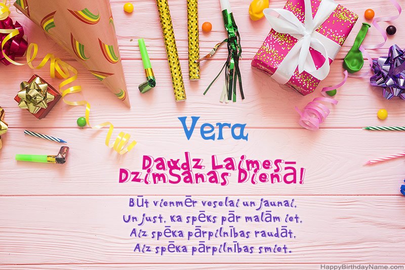 Lejupielādējiet Vera Happy Birthday kartīti bez maksas