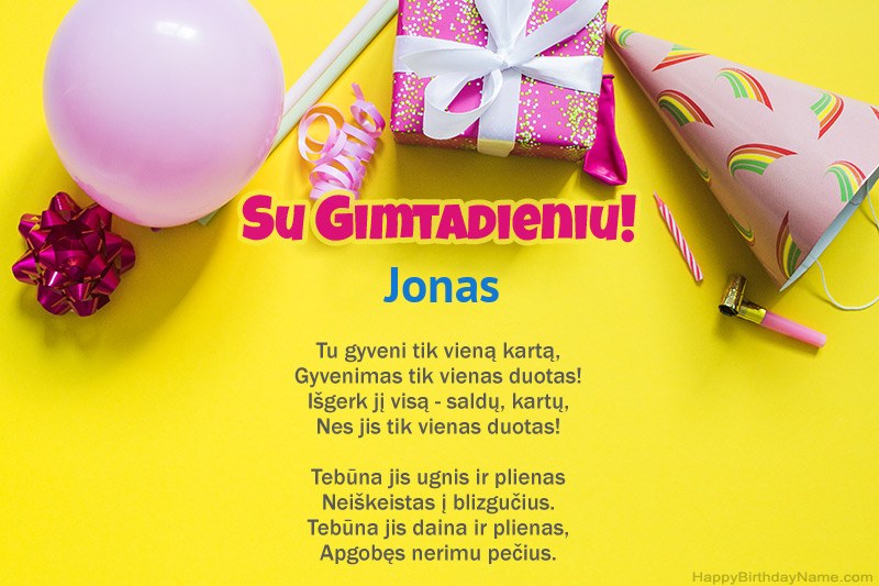 Su gimtadieniu Jonas prozoje