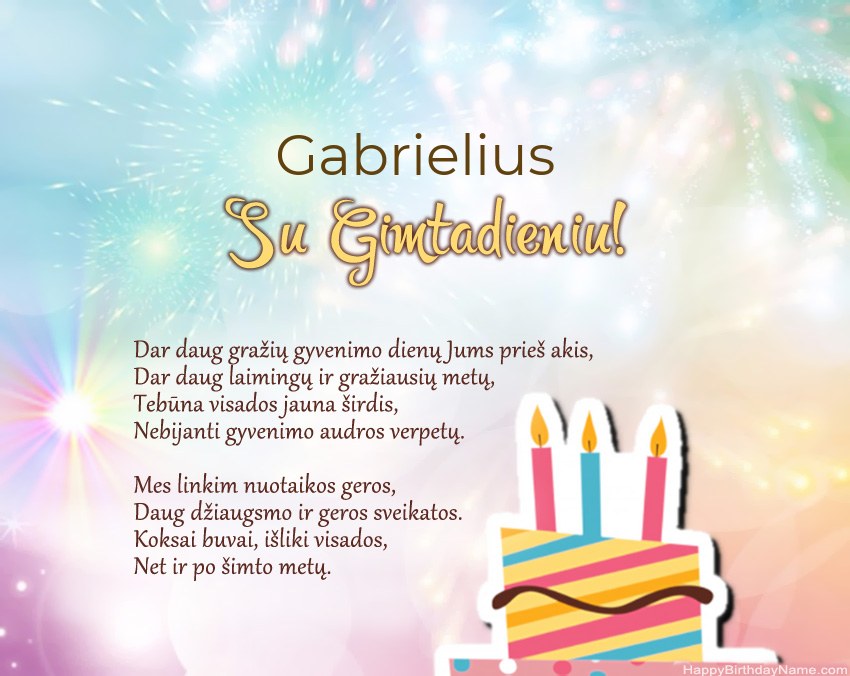 Su gimtadieniu Gabrielius eilutėje