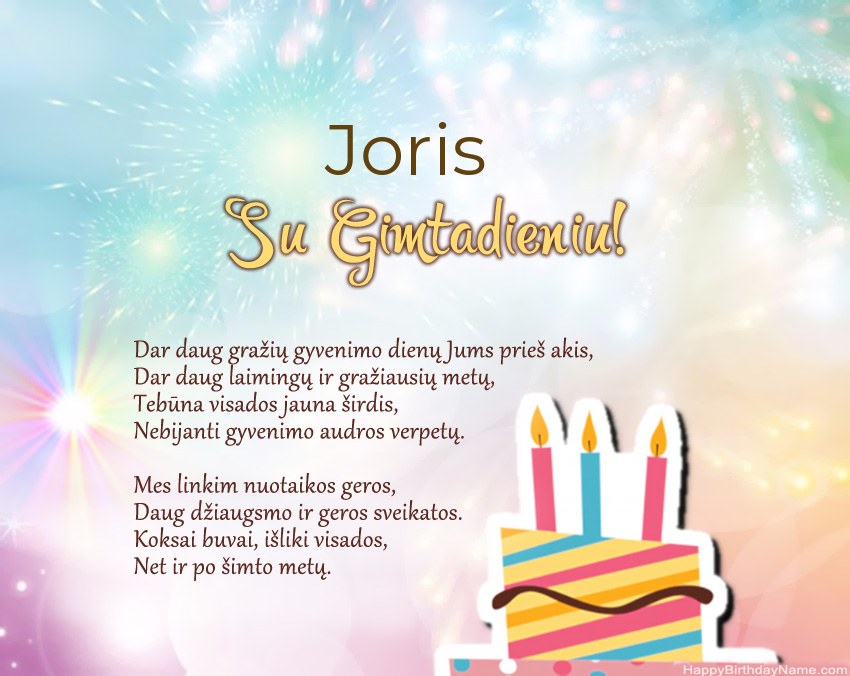 Su gimtadieniu Joris eilutėje