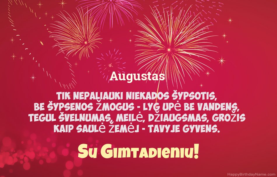 Su gimtadieniu Augustas, gražūs eilėraščiai Su gimtadieniu Augustas, gražūs eilėraščiai