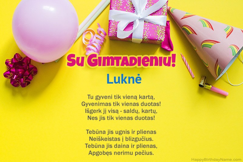 Su gimtadieniu Luknė prozoje Su gimtadieniu Luknė prozoje