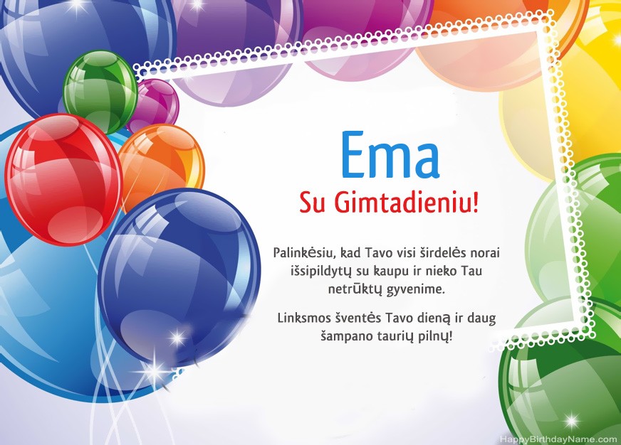 Su gimtadieniu, Ema! Su gimtadieniu, Ema!