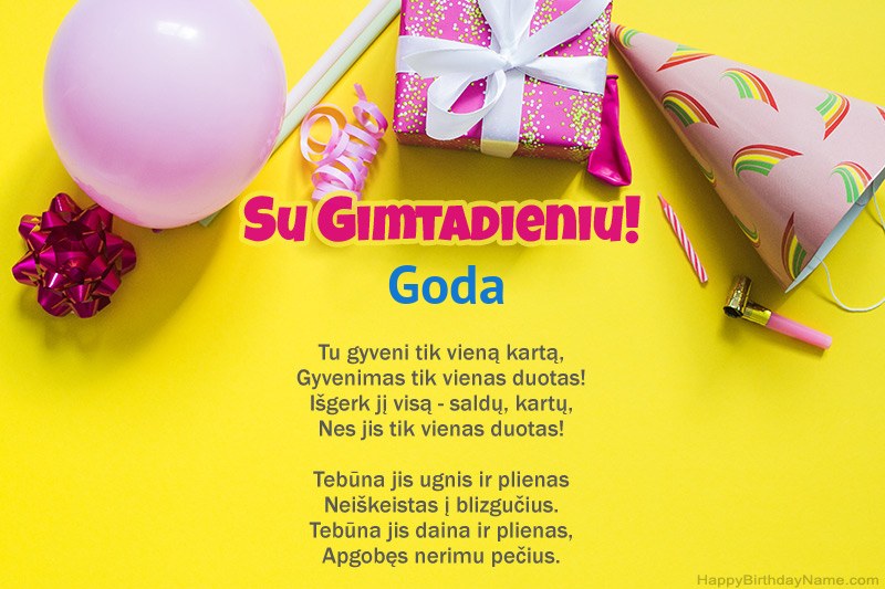 Su gimtadieniu Goda prozoje Su gimtadieniu Goda prozoje