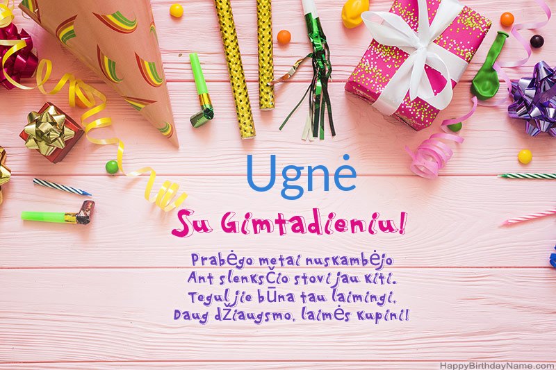 Atsisiųskite Su Gimtadieniu kortelę Ugnė nemokamai