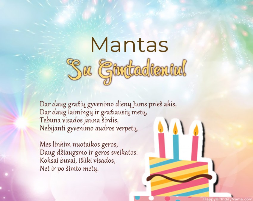 Su gimtadieniu Mantas eilutėje Su gimtadieniu Mantas eilutėje