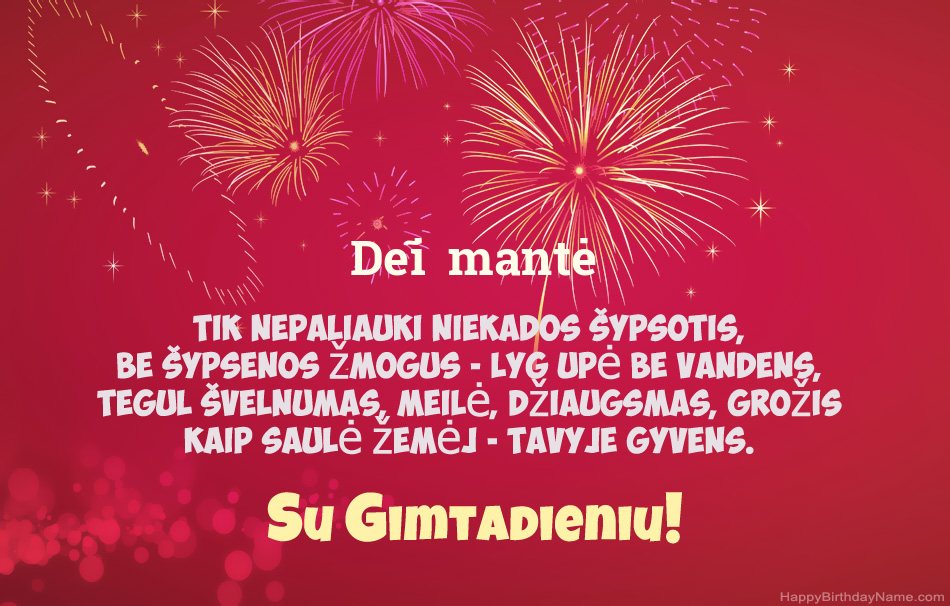 Su gimtadieniu Deĩmantė, gražūs eilėraščiai Su gimtadieniu Deĩmantė, gražūs eilėraščiai