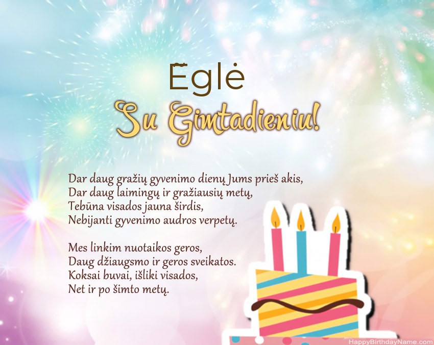 Su gimtadieniu Ẽglė eilutėje