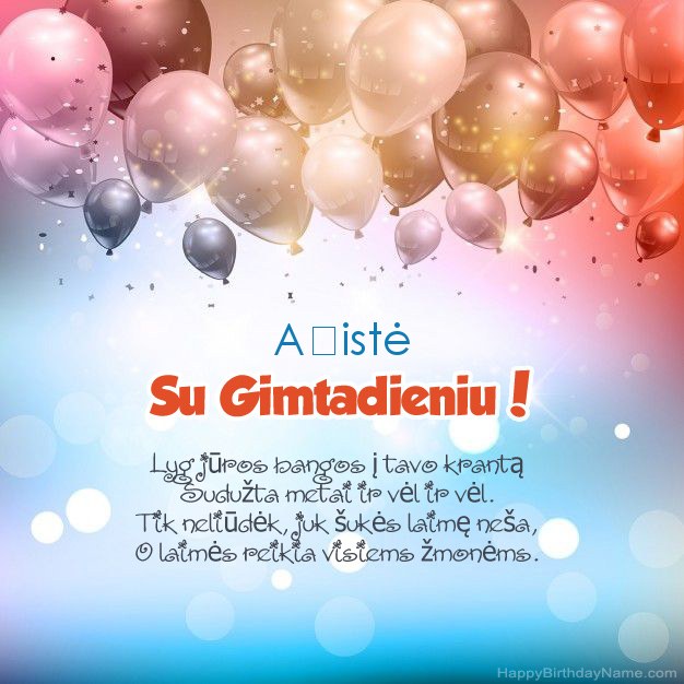 Eilėraščiai Áistė gimtadienio proga