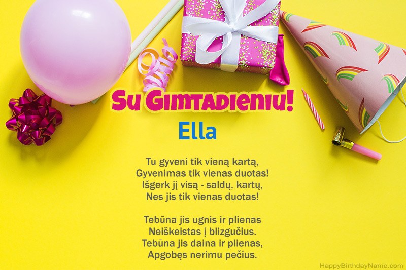 Su gimtadieniu Ella prozoje