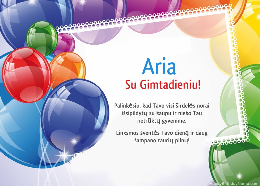 Su gimtadieniu, Aria!