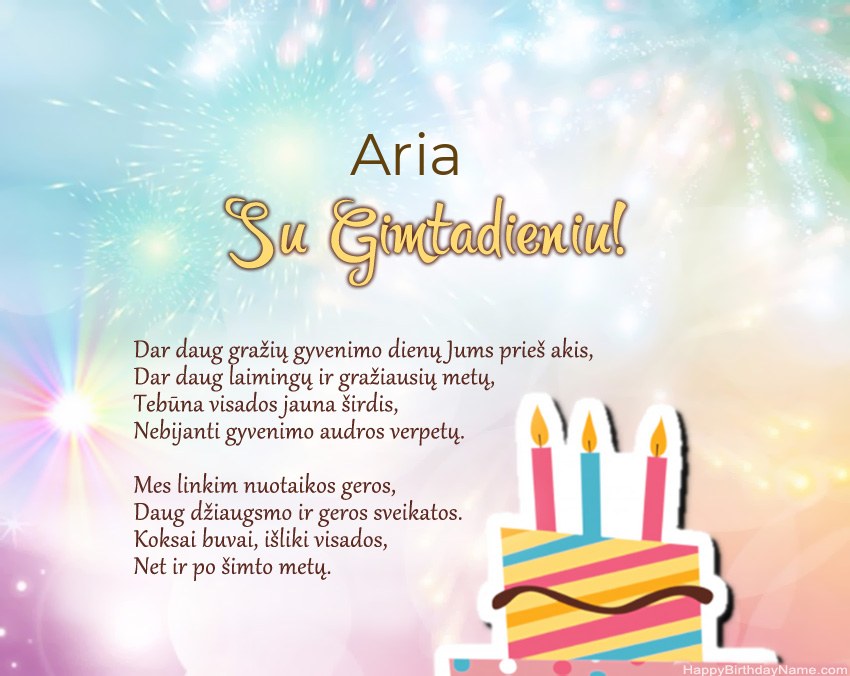 Su gimtadieniu Aria eilutėje