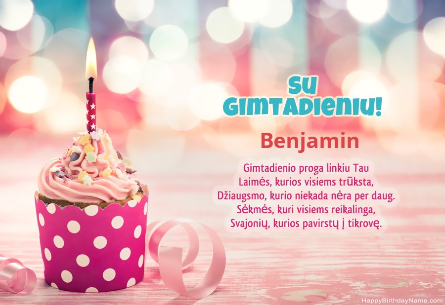 Atsisiųskite Happy Birthday kortelę Benjamin nemokamai