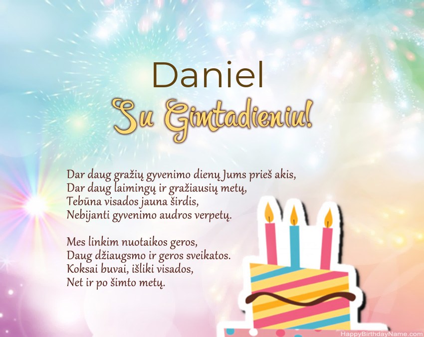 Su gimtadieniu Daniel eilutėje