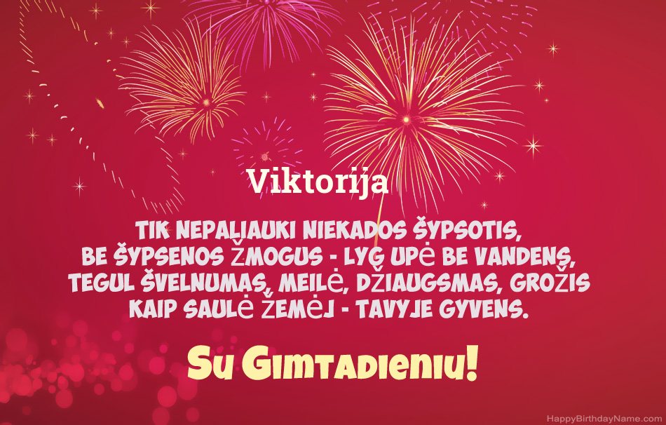 Su gimtadieniu Viktorija, gražūs eilėraščiai