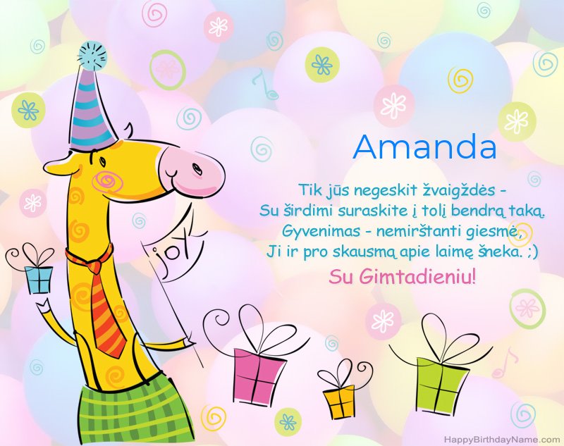 Vaikų sveikinimai su Amanda gimtadieniu