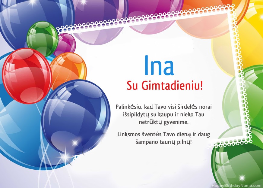 Su gimtadieniu, Ina! Su gimtadieniu, Ina!
