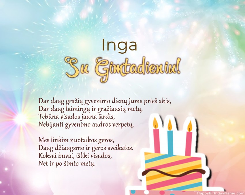 Su gimtadieniu Inga eilutėje