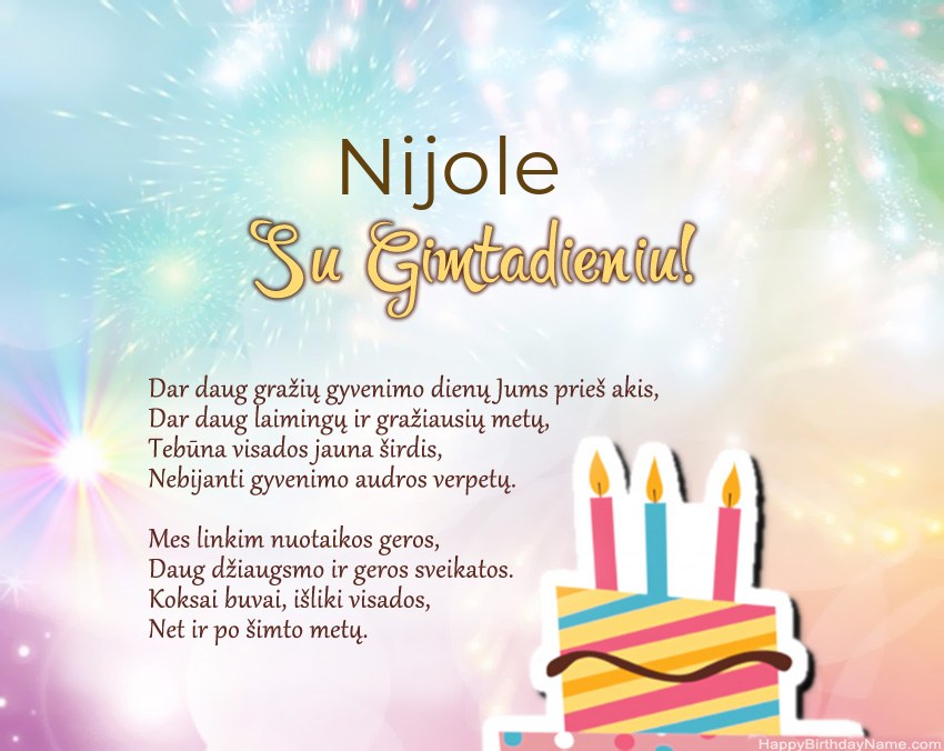 Su gimtadieniu Nijole eilutėje Su gimtadieniu Nijole eilutėje
