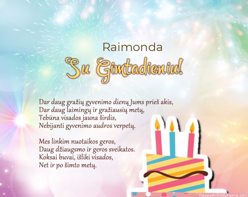 Su gimtadieniu Raimonda eilutėje Su gimtadieniu Raimonda eilutėje