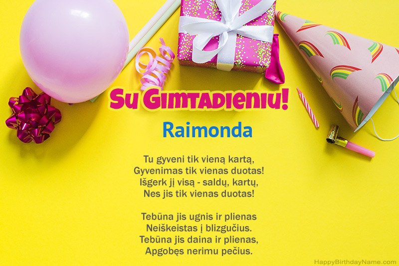 Su gimtadieniu Raimonda prozoje Su gimtadieniu Raimonda prozoje