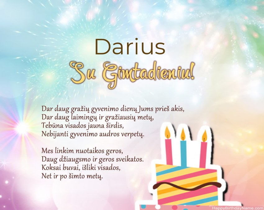 Su gimtadieniu Darius eilutėje