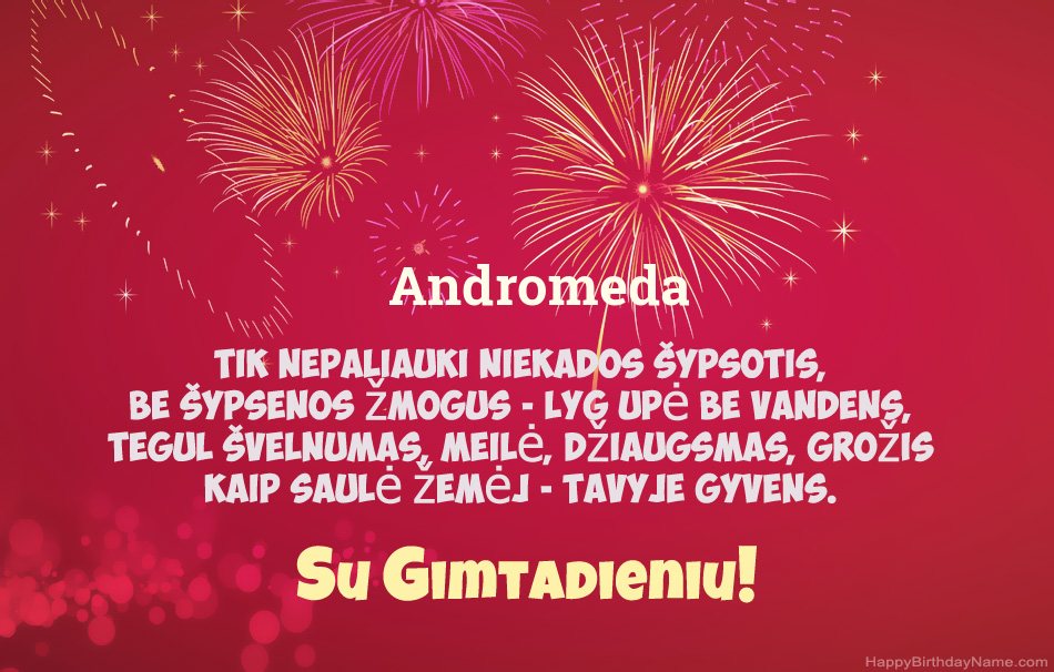 Su gimtadieniu Andromeda, gražūs eilėraščiai Su gimtadieniu Andromeda, gražūs eilėraščiai