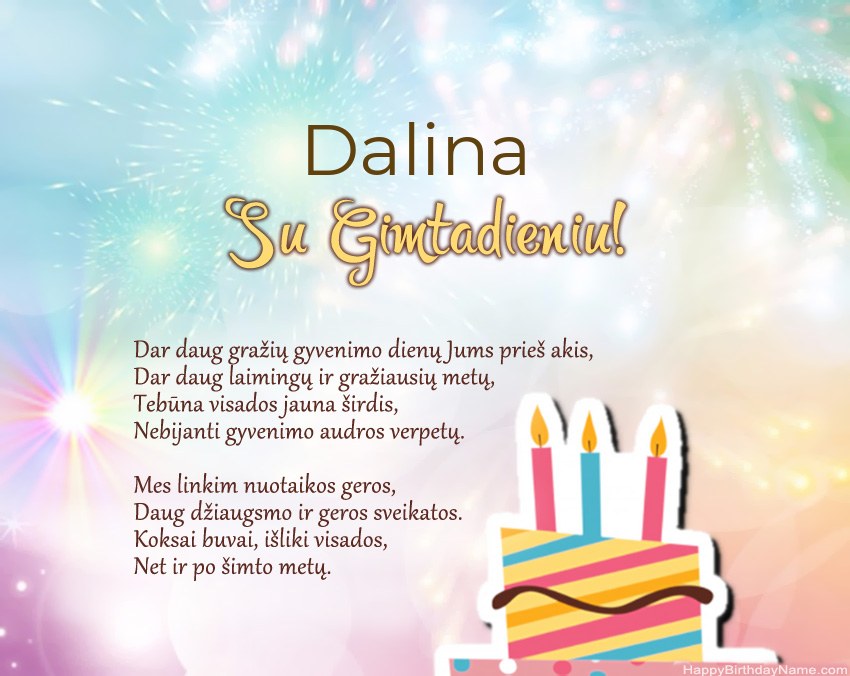 Su gimtadieniu Dalina eilutėje Su gimtadieniu Dalina eilutėje