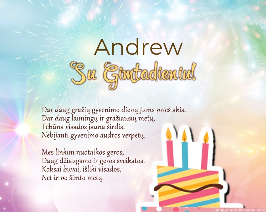 Su gimtadieniu Andrew eilutėje Su gimtadieniu Andrew eilutėje