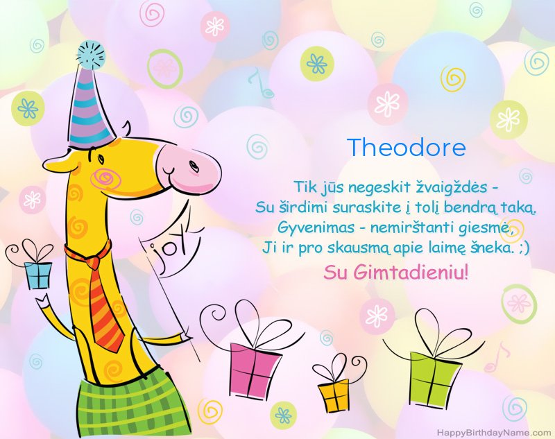 Vaikų sveikinimai su Theodore gimtadieniu Vaikų sveikinimai su Theodore gimtadieniu