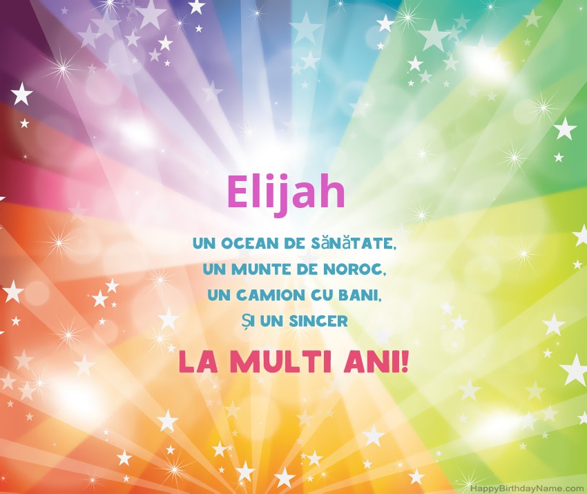 Carduri frumoase la mulți ani pentru Elijah