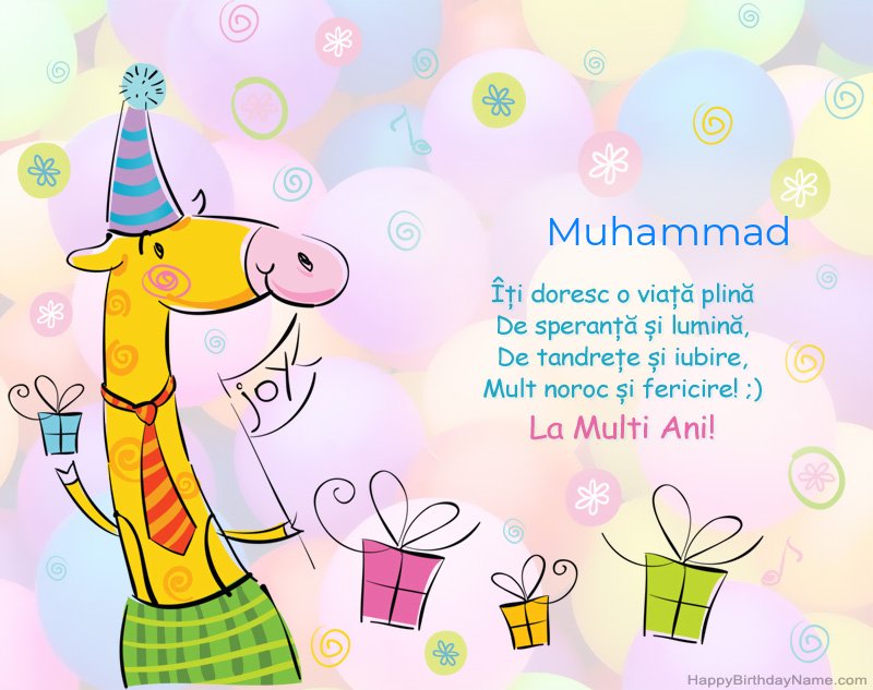 Felicitări copiilor pentru La mulți ani de Muhammad