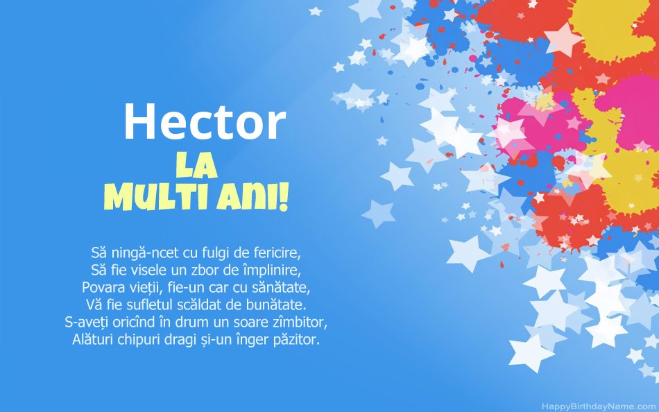 Felicitări pentru ziua de naștere a Hector Felicitări pentru ziua de naștere a Hector