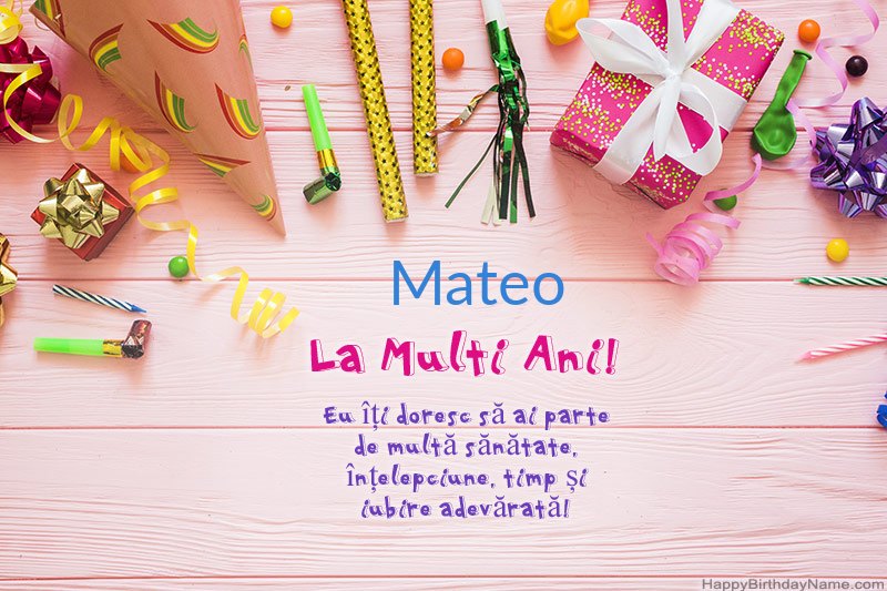 Descărcați gratuit cardul Happy Birthday Mateo