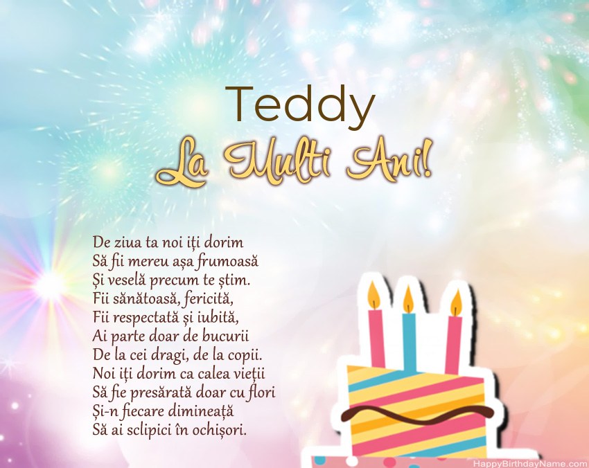 La mulți ani Teddy în vers
