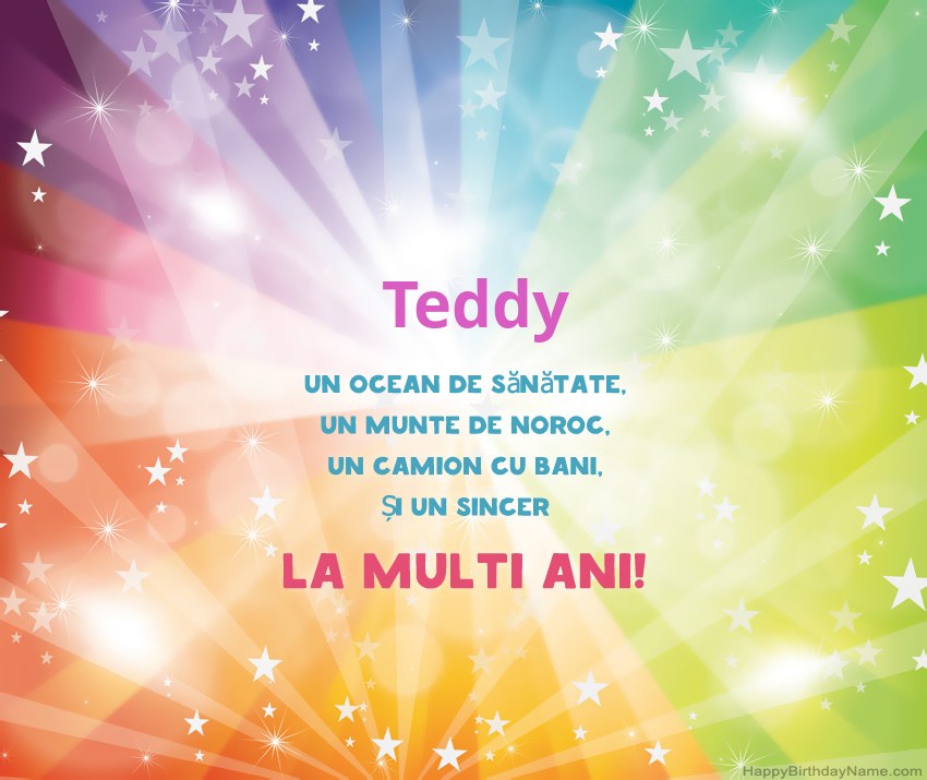 Carduri frumoase la mulți ani pentru Teddy