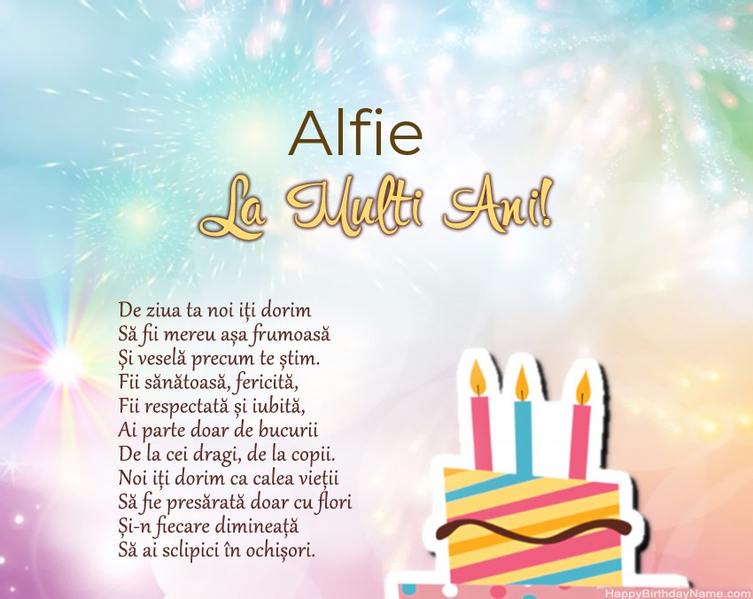 La mulți ani Alfie în vers