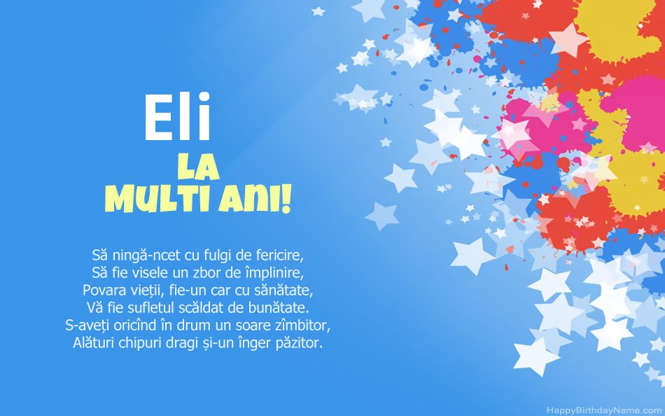 Felicitări pentru ziua de naștere a Eli