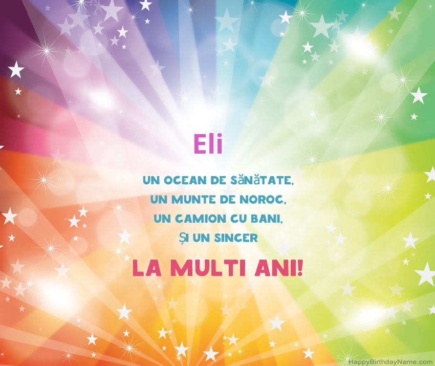 Carduri frumoase la mulți ani pentru Eli