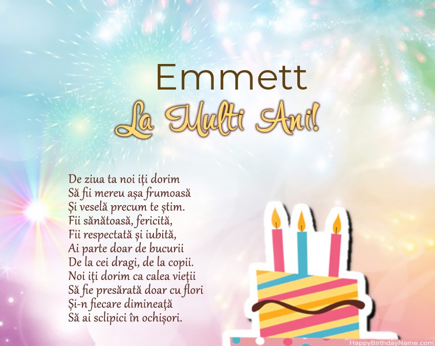 La mulți ani Emmett în vers La mulți ani Emmett în vers