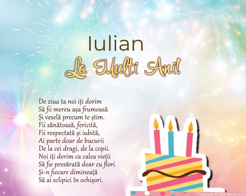 La mulți ani Iulian în vers