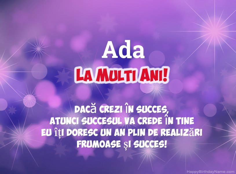 Imagini frumoase pentru mulți ani la Ada