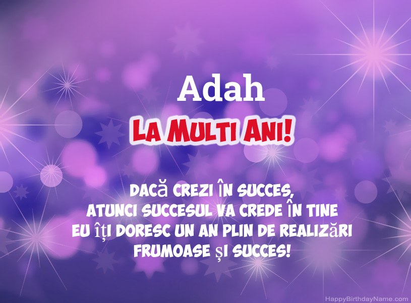 Imagini frumoase pentru mulți ani la Adah