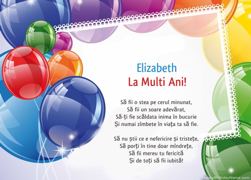 La Multi ani Elizabeth!