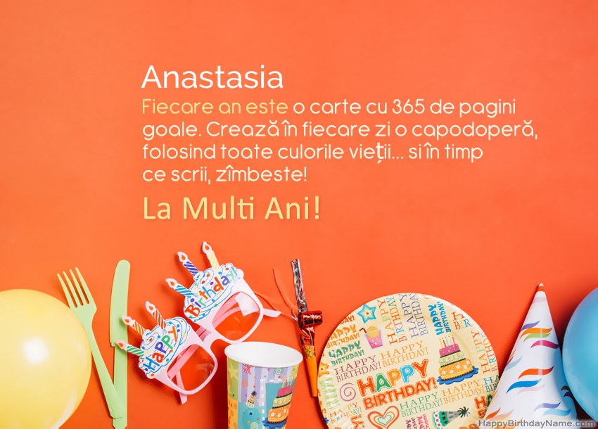 Felicitări la mulți ani pentru Anastasia