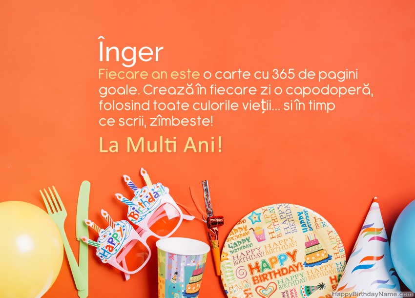 Felicitări la mulți ani pentru Înger