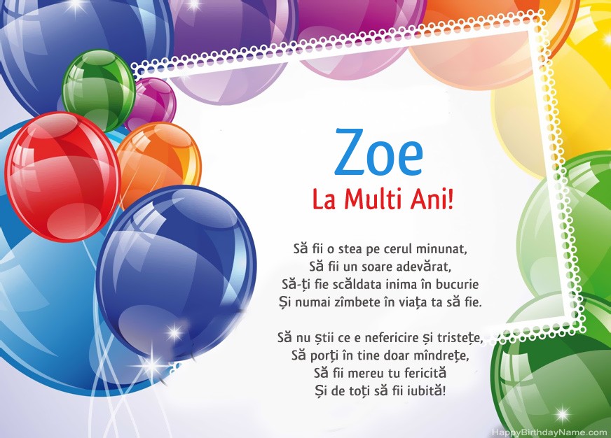La Multi ani Zoe!